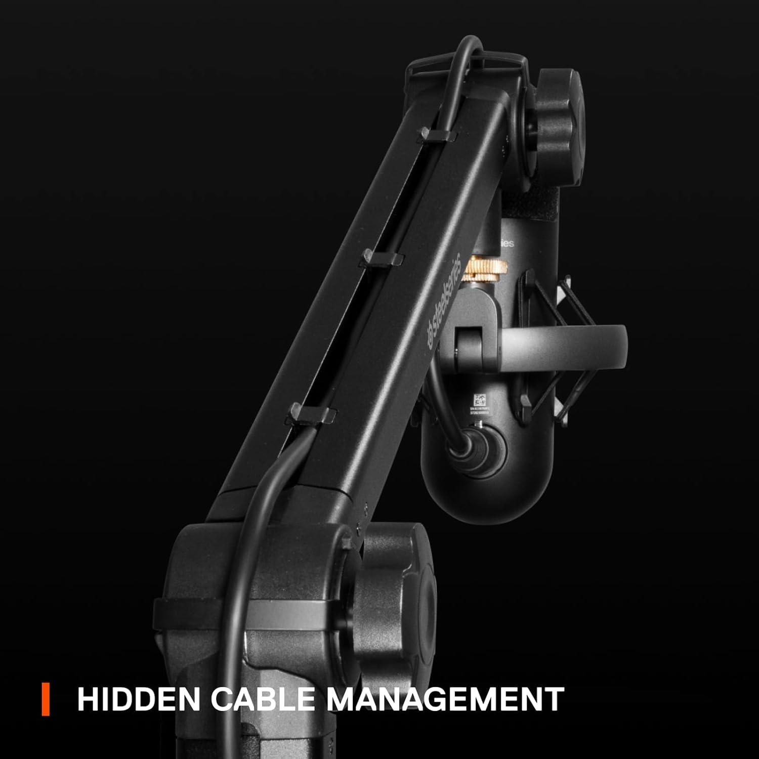 imageSteelSeries Alias USB Mic for PC 3x Bigger Capsule for Gaming Streaming and Podcasting Sonar for Streamers Audio Software AI Noise Cancelling LED Mute ampamp Level Monitoring Shock MountBoom Arm