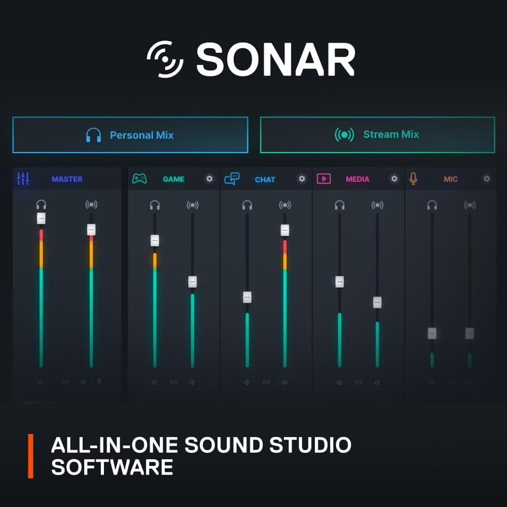 imageSteelSeries Alias USB Mic for PC 3x Bigger Capsule for Gaming Streaming and Podcasting Sonar for Streamers Audio Software AI Noise Cancelling LED Mute ampamp Level Monitoring Shock MountAlias Pro