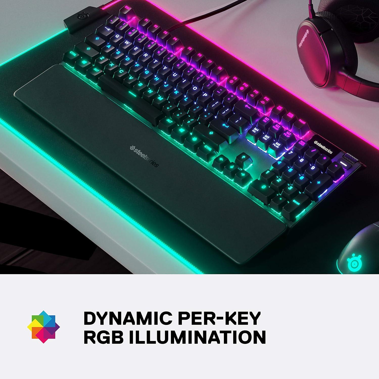 imageSteelSeries Apex 3 TKL White RGB Gaming Keyboard Tenkeyless Compact Form Factor 8Zone RGB Illumination Water and Dust Resistant WhisperQuiet Gaming SwitchBlack