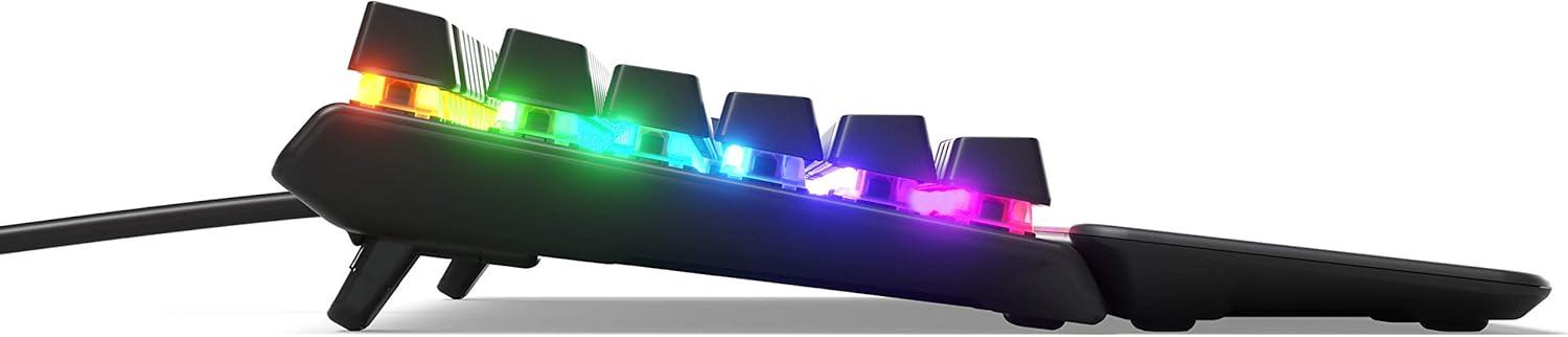 imageSteelSeries Apex 3 TKL White RGB Gaming Keyboard Tenkeyless Compact Form Factor 8Zone RGB Illumination Water and Dust Resistant WhisperQuiet Gaming SwitchBlack