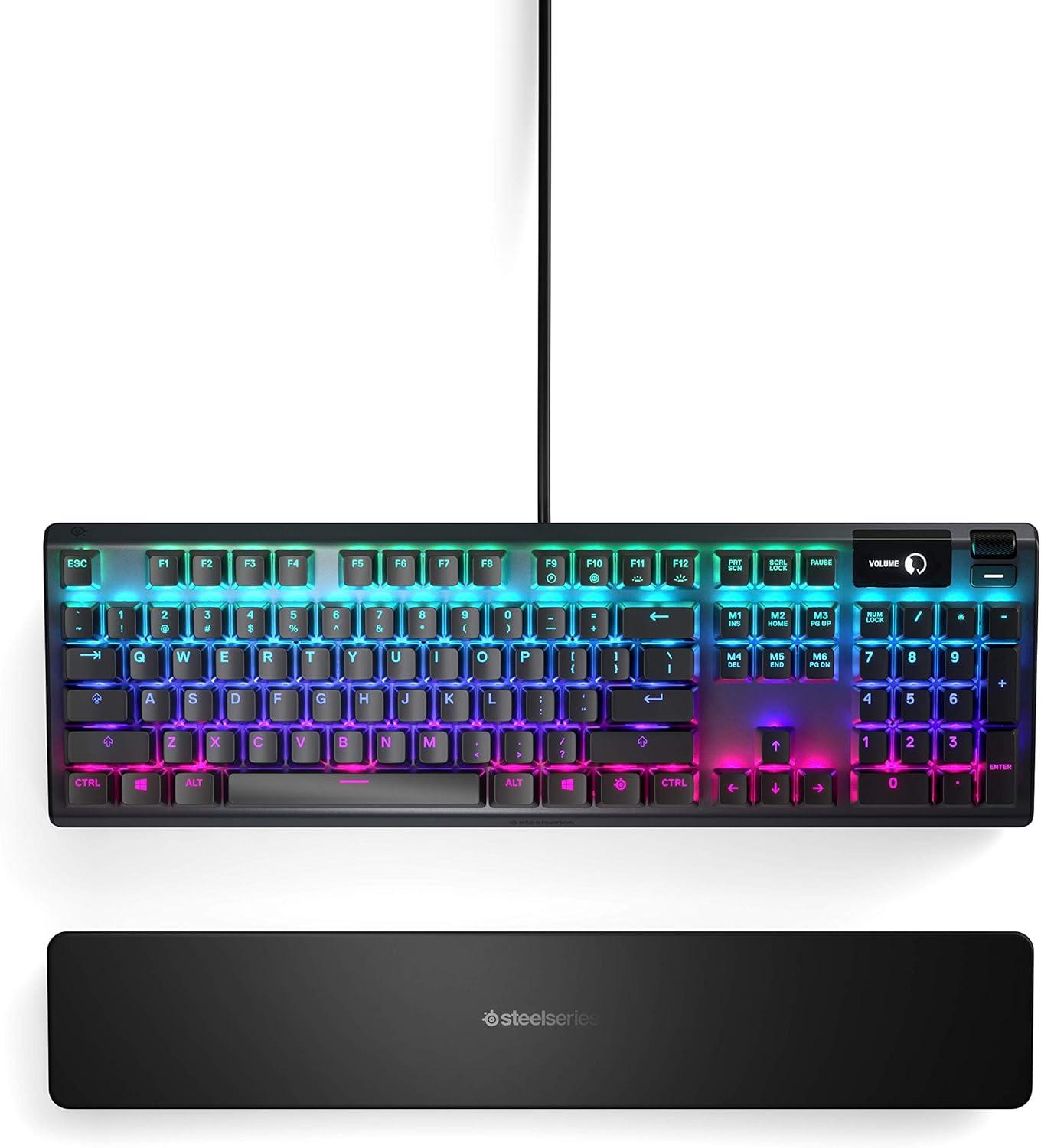 imageSteelSeries Apex 3 TKL White RGB Gaming Keyboard Tenkeyless Compact Form Factor 8Zone RGB Illumination Water and Dust Resistant WhisperQuiet Gaming SwitchBlack