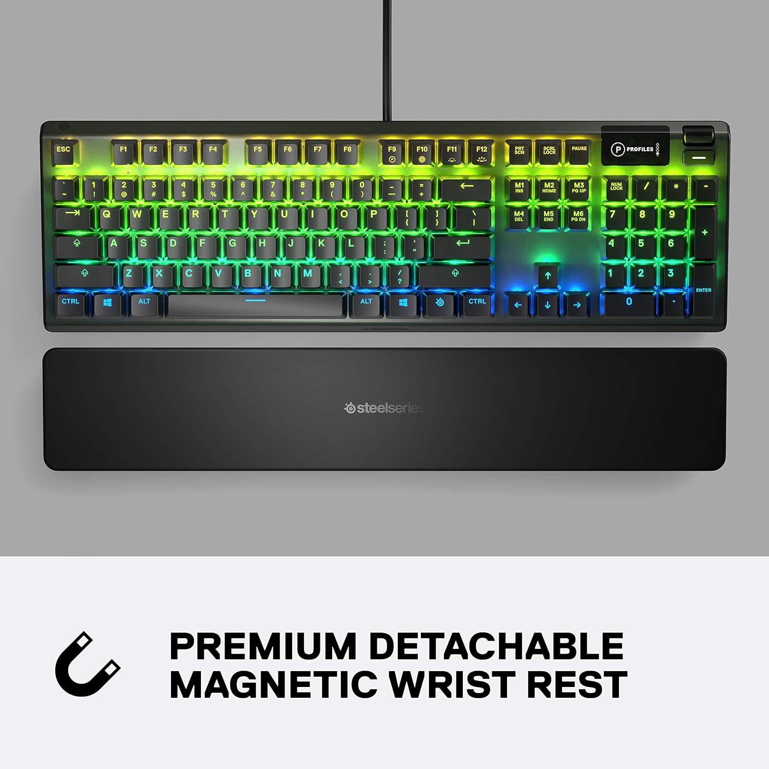 imageSteelSeries Apex 3 TKL White RGB Gaming Keyboard Tenkeyless Compact Form Factor 8Zone RGB Illumination Water and Dust Resistant WhisperQuiet Gaming SwitchBlack