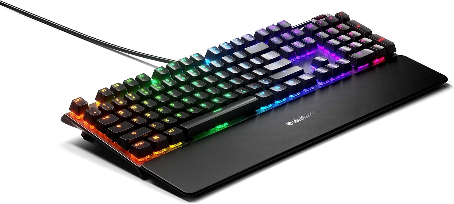 imageSteelSeries Apex 3 TKL White RGB Gaming Keyboard Tenkeyless Compact Form Factor 8Zone RGB Illumination Water and Dust Resistant WhisperQuiet Gaming SwitchBlack
