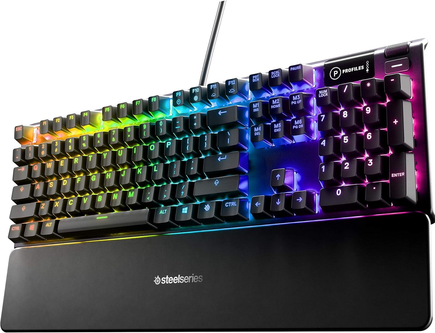 imageSteelSeries Apex 3 TKL White RGB Gaming Keyboard Tenkeyless Compact Form Factor 8Zone RGB Illumination Water and Dust Resistant WhisperQuiet Gaming SwitchBlack