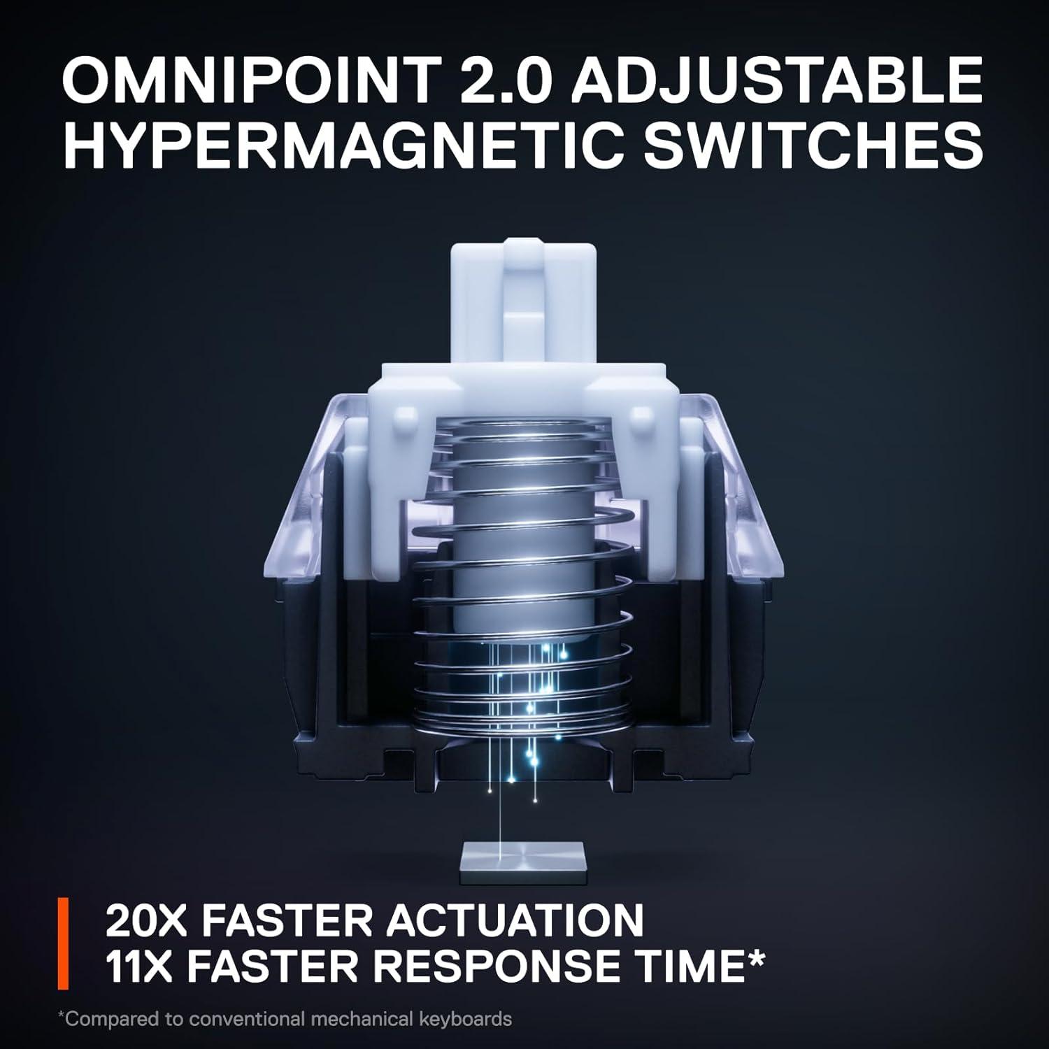 imageSteelSeries Apex Pro HyperMagnetic Gaming Keyboard Adjustable Actuation OLED Screen RGB USB PassthroughPro TKL