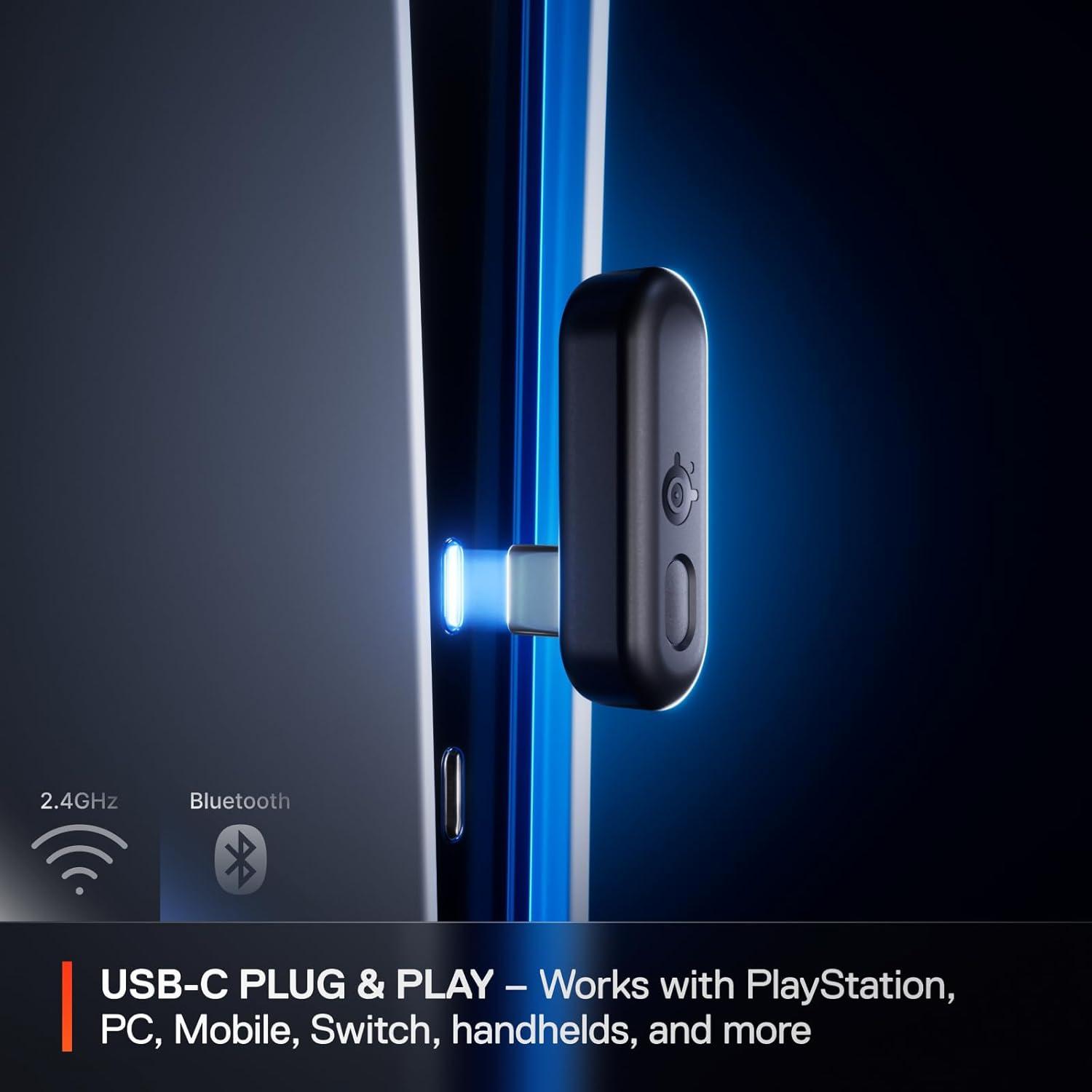 imageSteelSeries Arctis Nova 3P Wireless MultiPlatform Gaming Headset Mobile App Control 40 HR Battery Neodymium Magnetic Drivers 24GHzBluetooth PS5 PS4 PC Switch Mobile AquaWhite