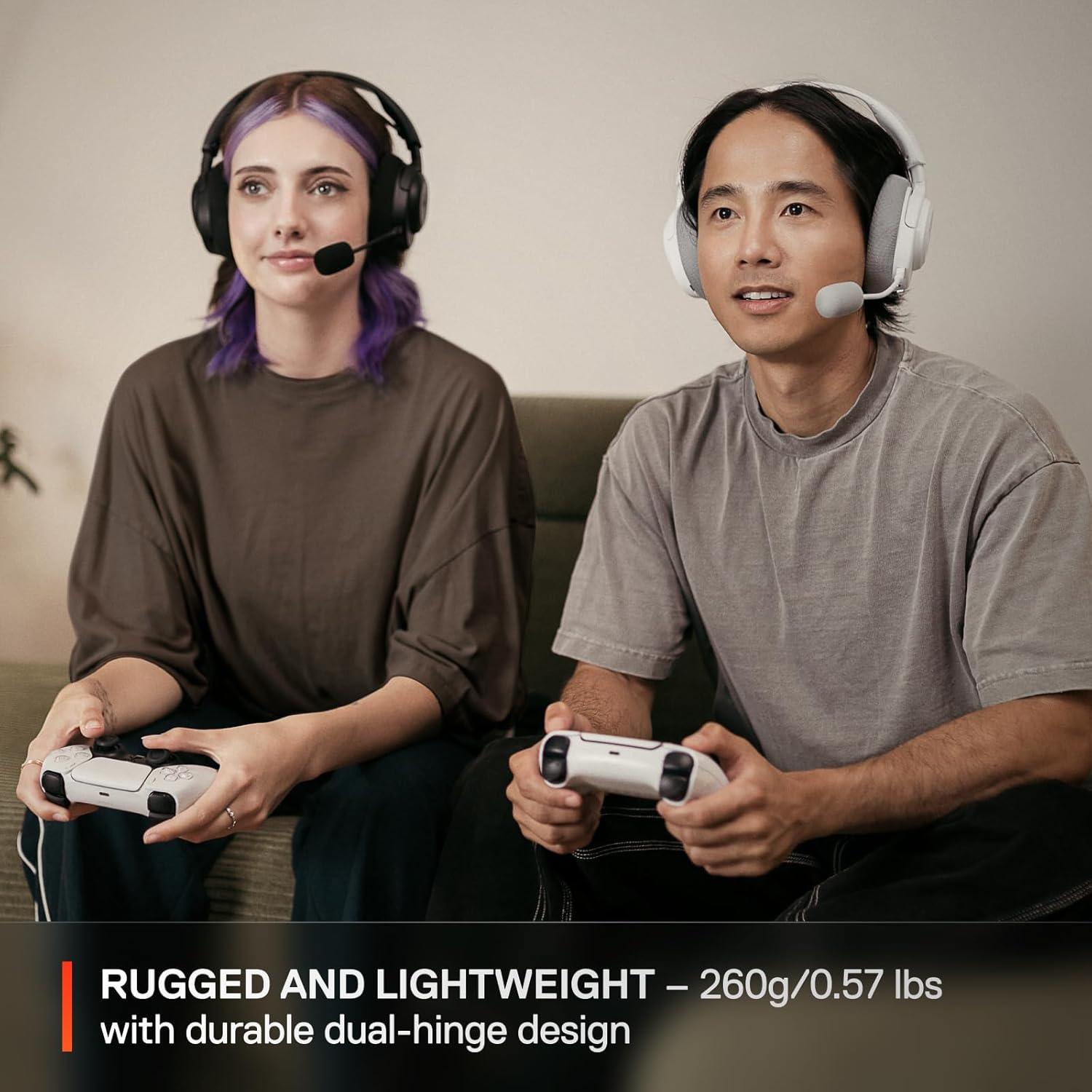 imageSteelSeries Arctis Nova 3P Wireless MultiPlatform Gaming Headset Mobile App Control 40 HR Battery Neodymium Magnetic Drivers 24GHzBluetooth PS5 PS4 PC Switch Mobile AquaWhite