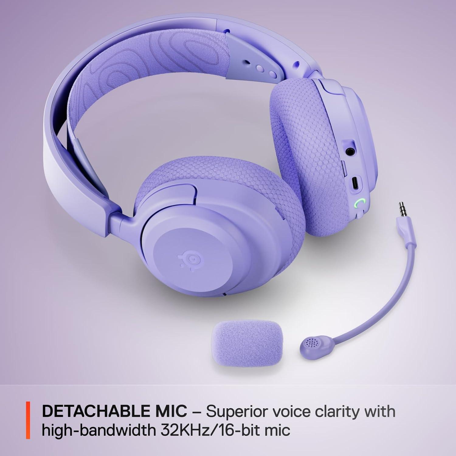 imageSteelSeries Arctis Nova 3P Wireless MultiPlatform Gaming Headset Mobile App Control 40 HR Battery Neodymium Magnetic Drivers 24GHzBluetooth PS5 PS4 PC Switch Mobile AquaLavender