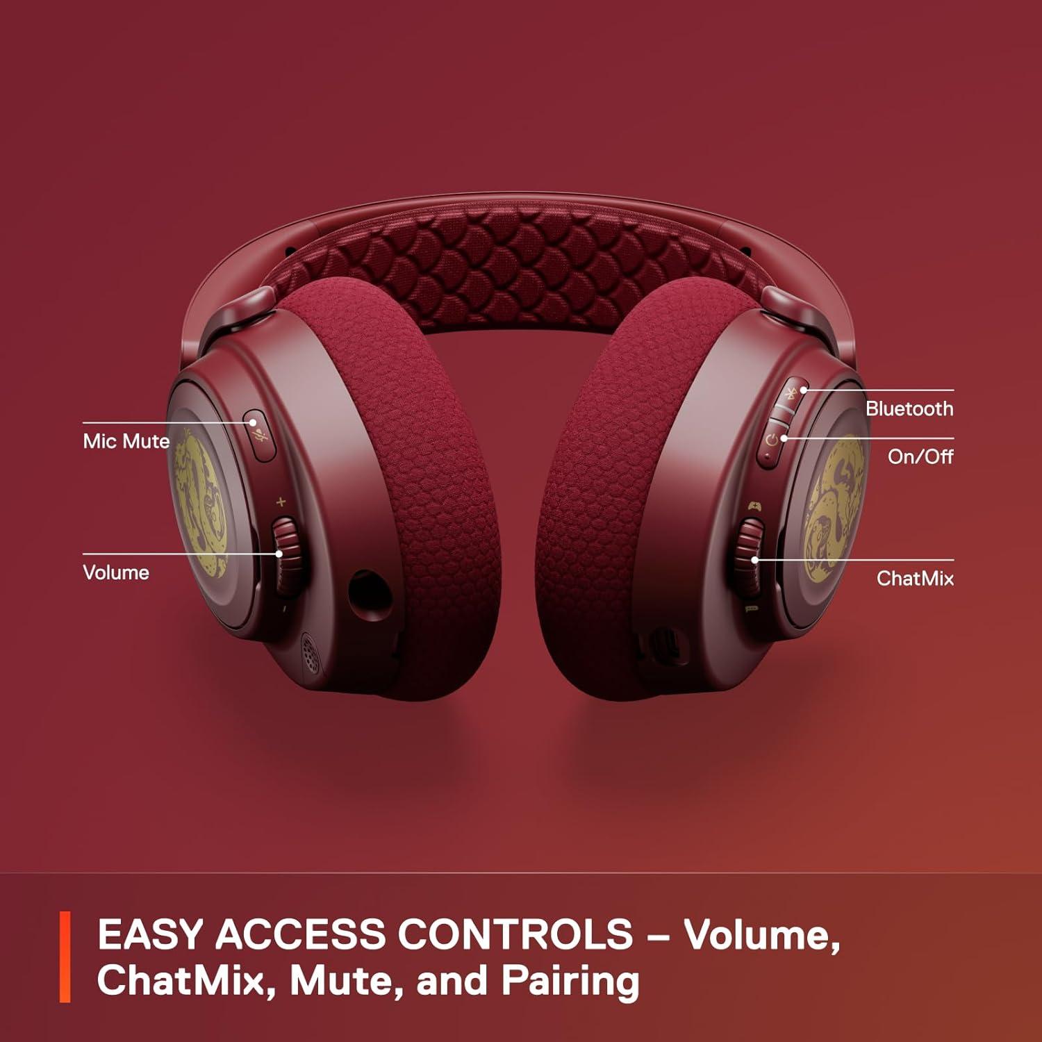 imageSteelSeries Arctis Nova 7 Wireless MultiPlatform Gaming Headset Dragon Edition Two Speaker Plate Sets Dual Wireless 24GHz ampamp Bluetooth 38 HR Fast Charge Battery PC PS Mac Mobile SwitchDragon