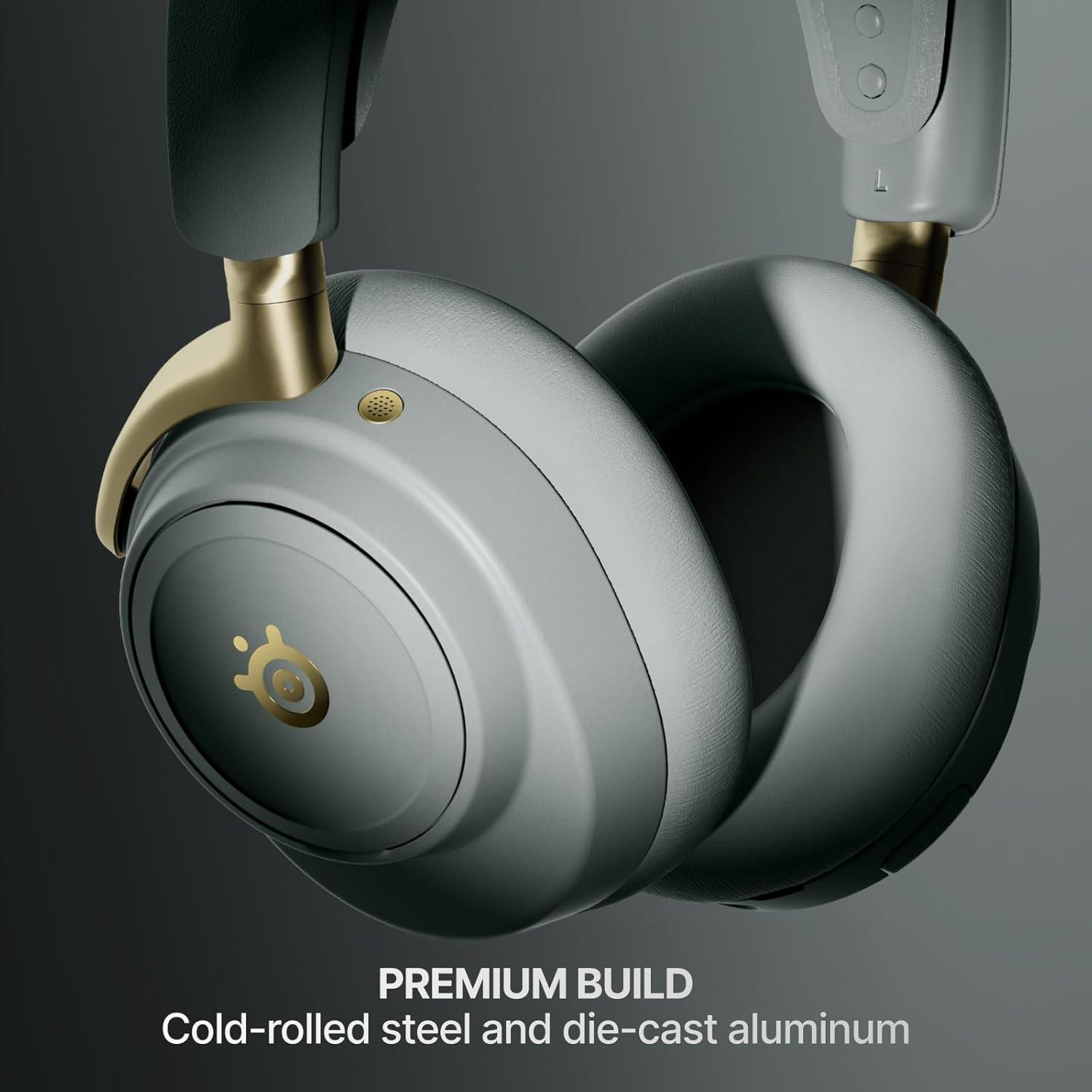 imageSteelSeries Arctis Nova Elite HiRes Wireless Gaming Headset 96kHz24bit Carbon Fiber Speakers ANC AI Noise Rejection App 24GHz BT MultiSource Mix OmniPlay PCPlayStationXboxSage Gold
