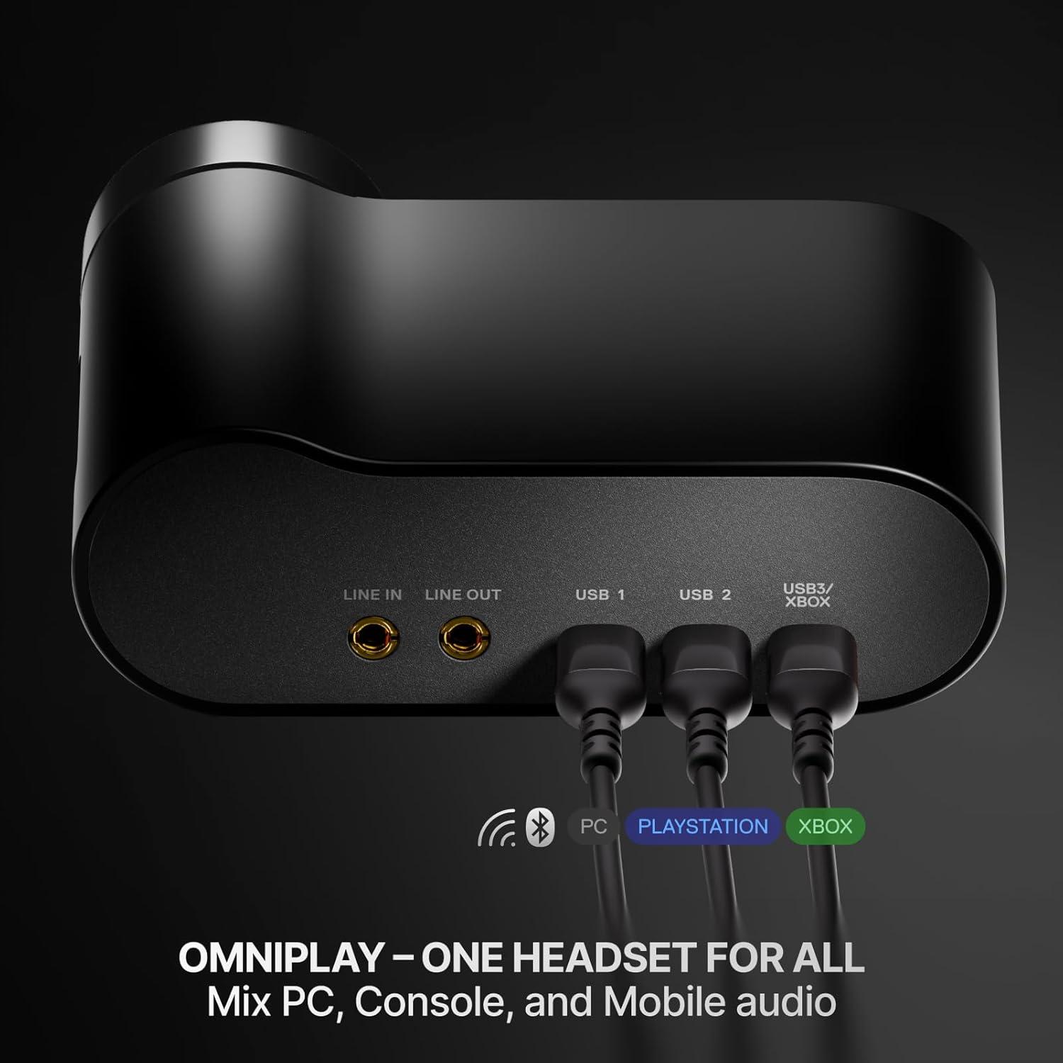 imageSteelSeries Arctis Nova Elite HiRes Wireless Gaming Headset 96kHz24bit Carbon Fiber Speakers ANC AI Noise Rejection App 24GHz BT MultiSource Mix OmniPlay PCPlayStationXboxObsidian