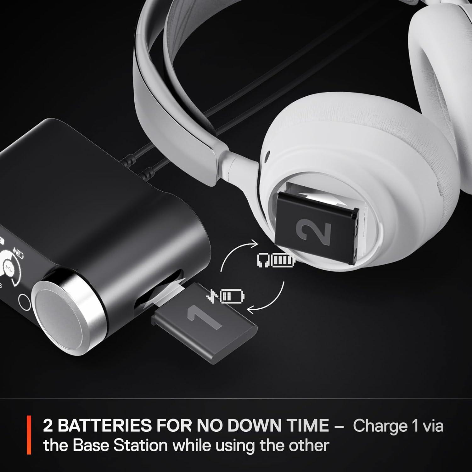 imageSteelSeries Arctis Nova Pro Wireless MultiSystem Gaming Headset Neodymium Magnetic Drivers Active Noise Cancellation 2 Battery System ClearCast Gen 2 Mic PC PS5 PS4 Switch MobileWhite