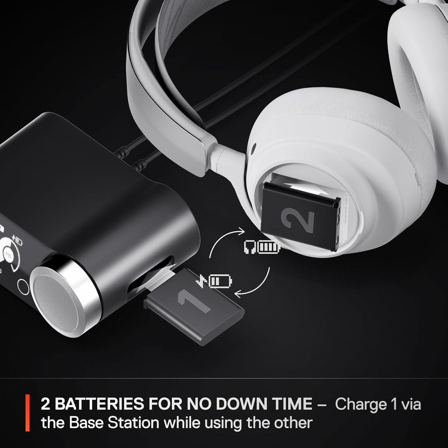 imageSteelSeries Arctis Nova Pro Wireless MultiSystem Gaming Headset Neodymium Magnetic Drivers Active Noise Cancellation 2 Battery System ClearCast Gen 2 Mic PC PS5 PS4 Switch MobileWhite