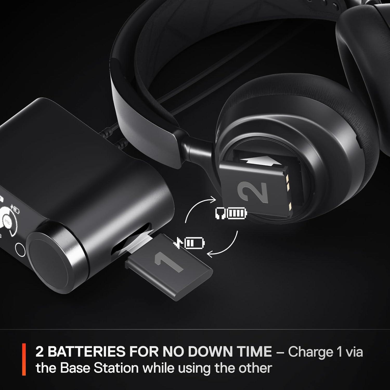 imageSteelSeries Arctis Nova Pro Wireless MultiSystem Gaming Headset Neodymium Magnetic Drivers Active Noise Cancellation 2 Battery System ClearCast Gen 2 Mic PC PS5 PS4 Switch MobileBlack