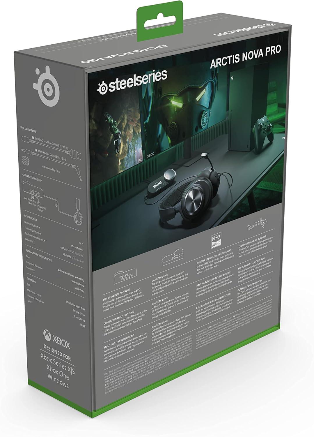 imageSteelSeries Arctis Nova Pro Wireless MultiSystem Gaming Headset Neodymium Magnetic Drivers Active Noise Cancellation 2 Battery System ClearCast Gen 2 Mic PC PS5 PS4 Switch MobileBlack