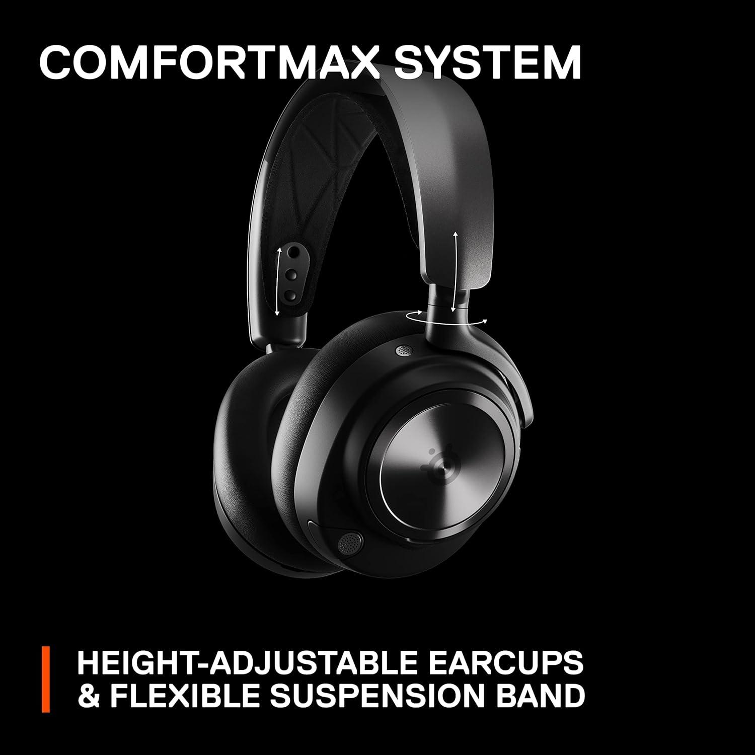imageSteelSeries Arctis Nova Pro Wireless MultiSystem Gaming Headset Neodymium Magnetic Drivers Active Noise Cancellation 2 Battery System ClearCast Gen 2 Mic PC PS5 PS4 Switch MobileBlack