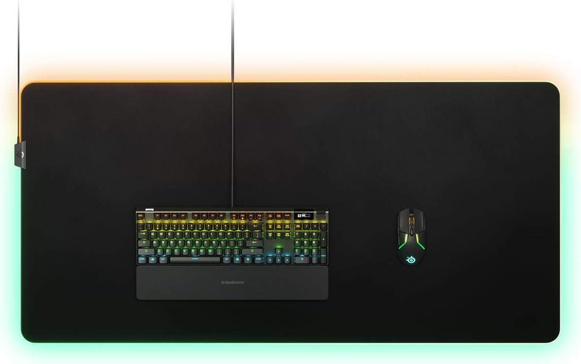 imageSteelSeries QcK Gaming Mouse Pad XXL Thick Cloth Sized to Cover DesksRGB Black