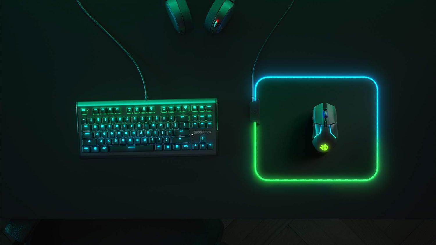 imageSteelSeries QcK Gaming Mouse Pad XXL Thick Cloth Sized to Cover DesksRGB Black