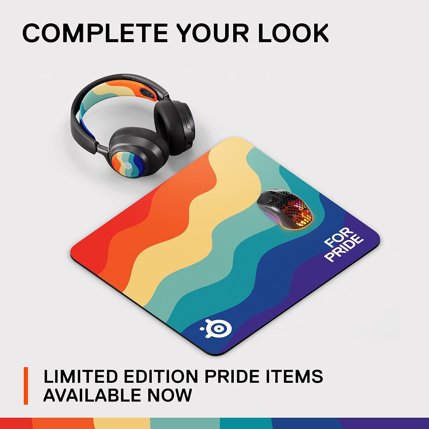imageSteelSeries QcK Large Gaming Mouse Pad for Pride Limited Edition Exclusive MicroWoven Cloth Optimized for Low and High Mouse CPI Durable and Washable Rainbow DesignPride
