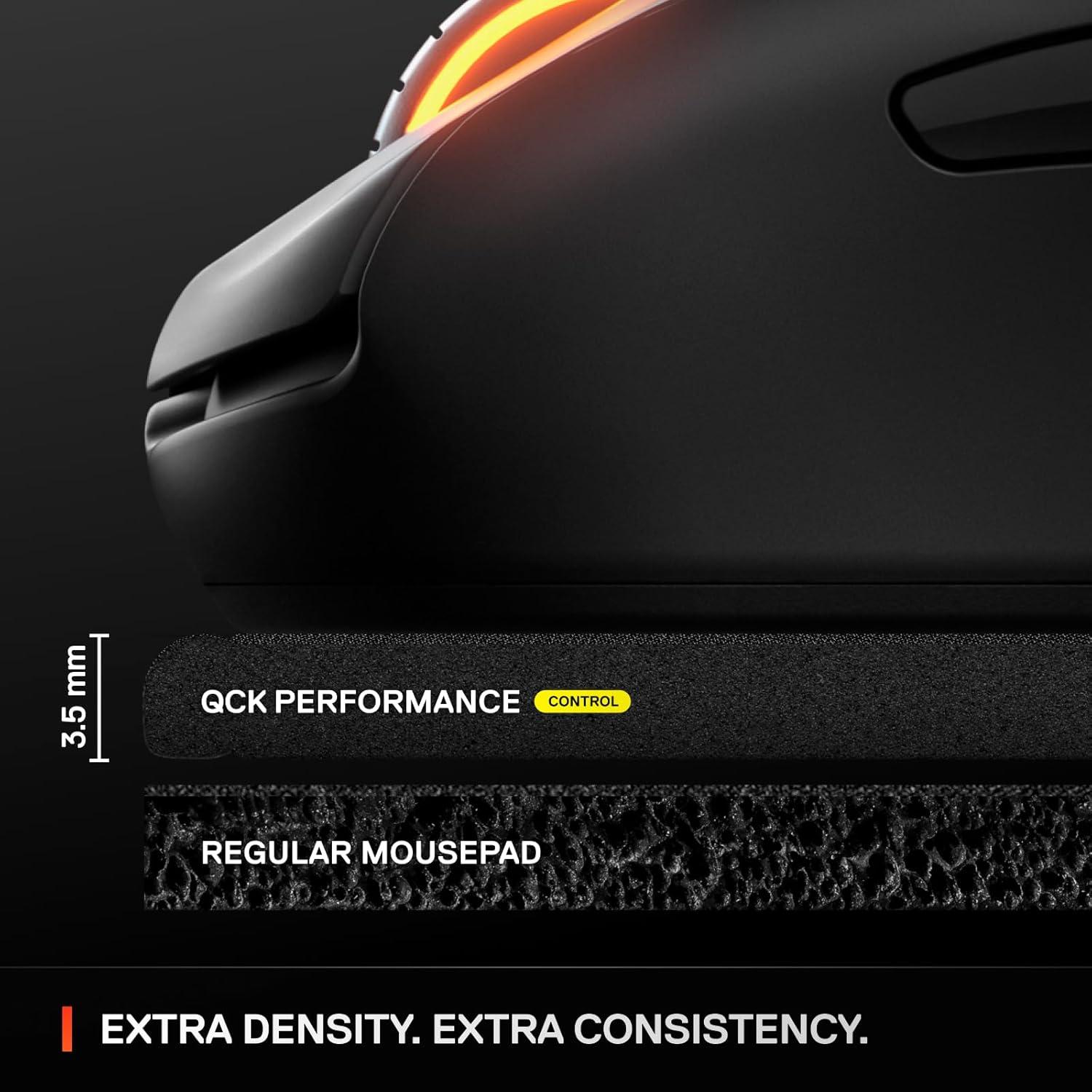 imageSteelSeries QcK XL Performance Speed Gaming Mousepad Extra Density for a Smooth Glide LowProfile Edge Stitching NonSlip Neoprene Rubber Base 1575 x 3443 inch FPS MOBAs RTS MMOLarge