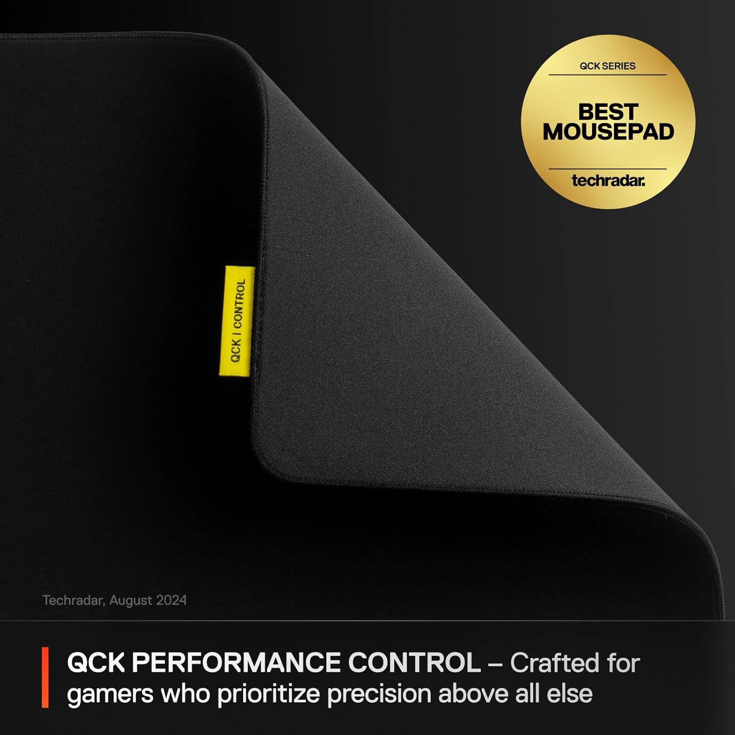 imageSteelSeries QcK XL Performance Speed Gaming Mousepad Extra Density for a Smooth Glide LowProfile Edge Stitching NonSlip Neoprene Rubber Base 1575 x 3443 inch FPS MOBAs RTS MMOLarge