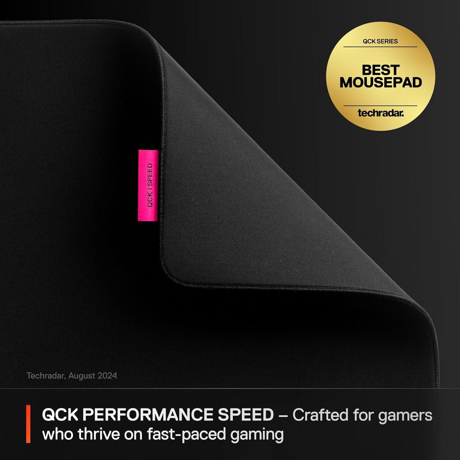 imageSteelSeries QcK XL Performance Speed Gaming Mousepad Extra Density for a Smooth Glide LowProfile Edge Stitching NonSlip Neoprene Rubber Base 1575 x 3443 inch FPS MOBAs RTS MMOXL