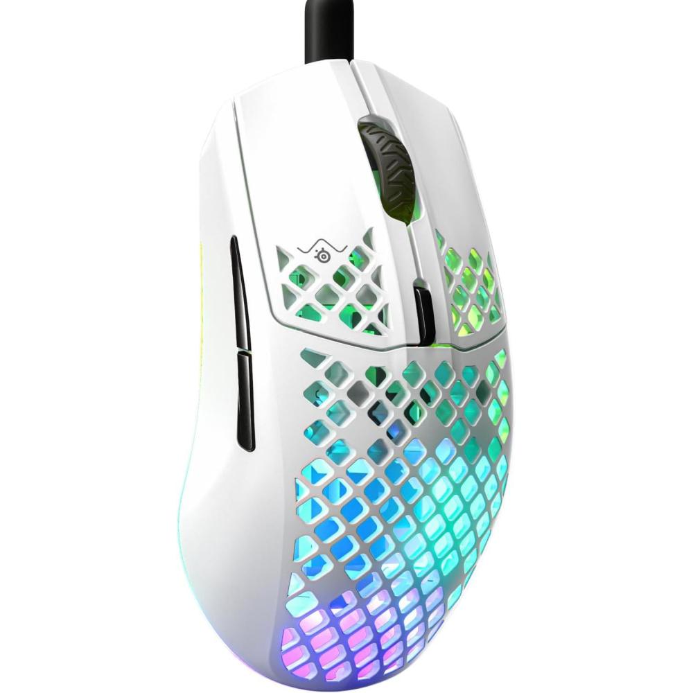 imageSteelSeries Aerox 3  Holey RGB Gaming Mouse  Ultralightweight Water Resistant Design  8500 DPI TrueMove Core Optical Sensor  OnyxSnow