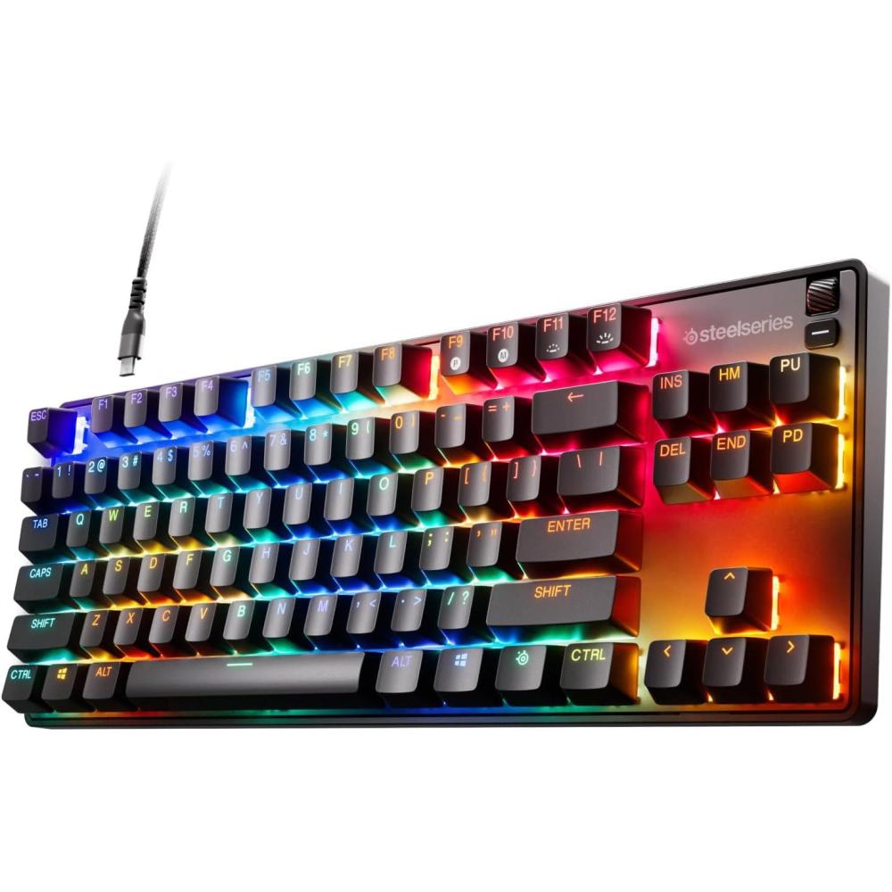 imageSteelSeries New Apex 9 Mini  HotSwap Optical Mini Keyboard  60 Compact Design  Optical Switches  RGB Customization  Aluminum Alloy Frame  Double Shot PBT KeycapApex 9 TKL