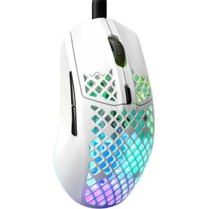 SteelSeries Aerox 3 – Holey RGB Gaming Mouse – Ultra-lightweight Water Resistant Design – 8,500 DPI TrueMove Core Optical Sensor – Onyx(Snow)