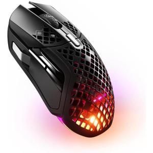 SteelSeries Aerox 5 Wireless – Holey RGB Gaming Mouse – Ultra-lightweight Water Resistant Design – 9 Buttons – Bluetooth/2.4 GHz – 18K DPI TrueMove Air Optical Sensor(Wireless)