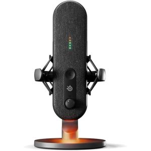 SteelSeries Alias USB Mic for PC — 3x Bigger Capsule for Gaming, Streaming and Podcasting — Sonar for Streamers Audio Software — AI Noise Cancelling — LED Mute & Level Monitoring — Shock Mount(Alias)