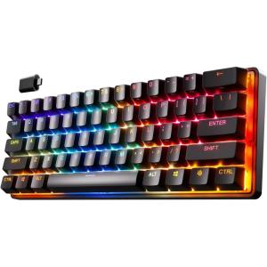 SteelSeries Apex Pro TKL Gen 3 White OmniPoint 3.0 Switches — Adjustable Actuation — Rapid Trigger — Game-Ready Presets — Protection Mode — Rapid Tap/SOCD — OLED — RGB — PBT Keycaps — USB-C(Black)