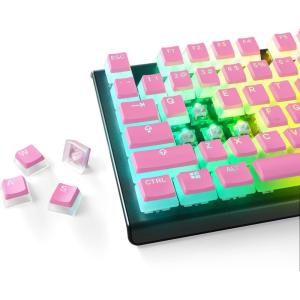 SteelSeries PRISMCAPS – Double Shot Pudding-Style Keycaps – Durable PBT Thermoplastic – Compatible with a Wide Range of Mechanical Keyboards – Black(Pink)